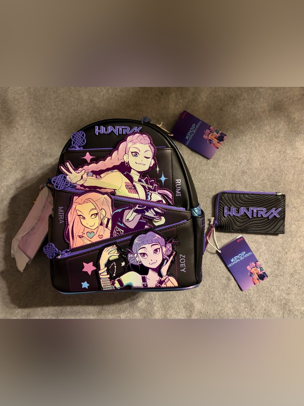 Loungefly K-Pop Demon Hunters Hunter/x Trio Mini Backpack and Wallet